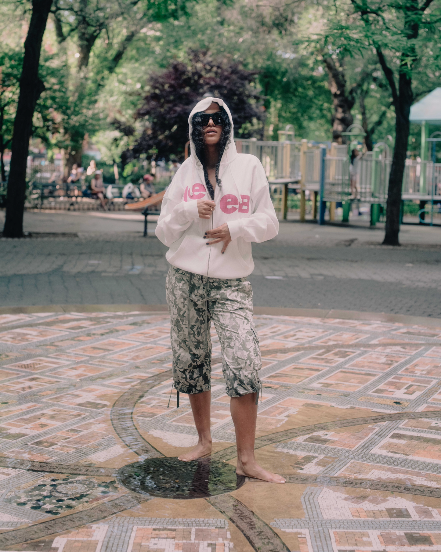 Split Logo Waffle Hoodie