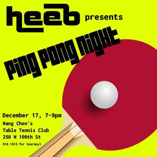 Heeb Ping Pong Tournament and Party