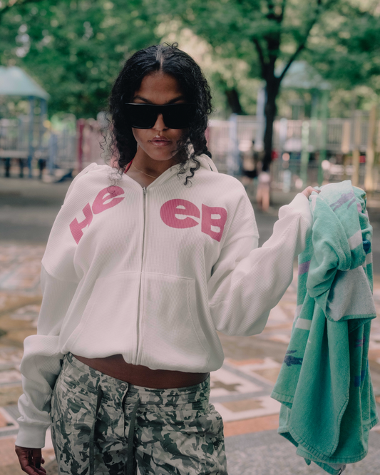 Split Logo Waffle Hoodie